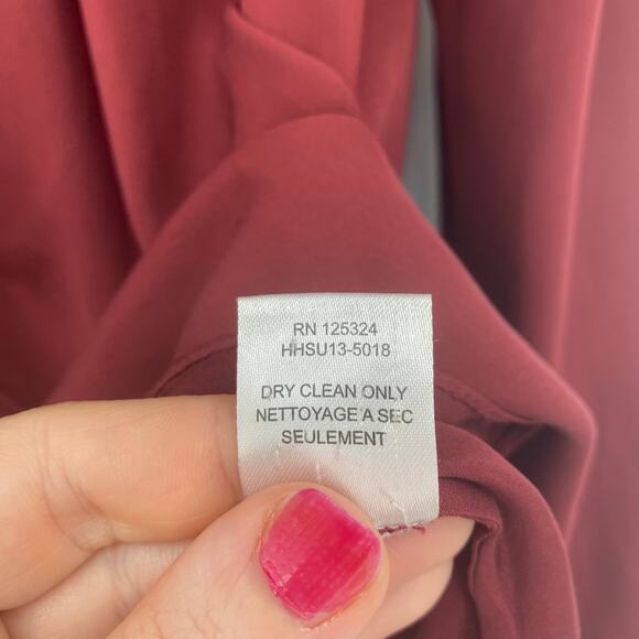 Haute Hippie Women's Silk Burgundy Red Draped Front Blouse Size Small - Picture 12 of 12